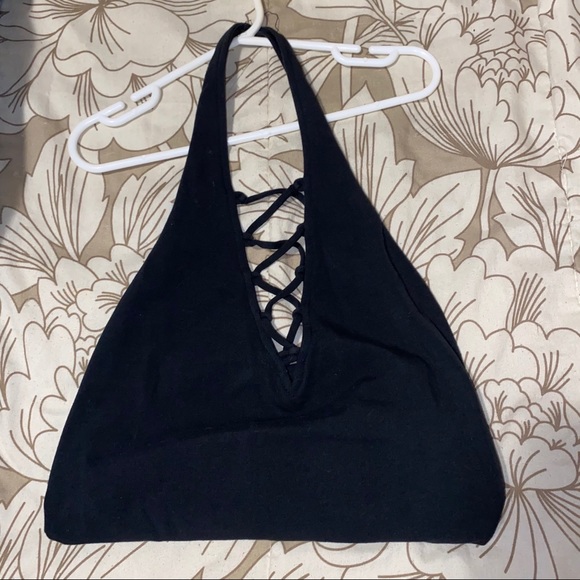 2/$15 SALE Halter Backless Button-up Bodysuit - Picture 2 of 5